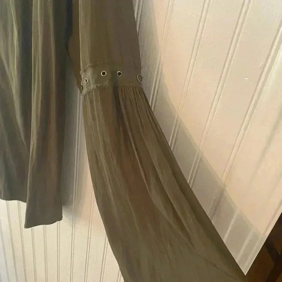 Ramy Brook New York army green long sleeve blouse - Picture 6 of 9